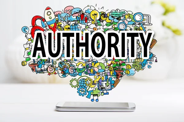 Authority concept with smartphone — Stock Photo, Image