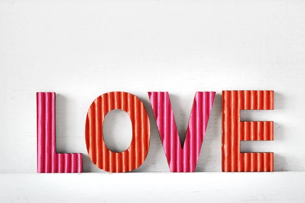 Rode en roze papier liefde teksten — Stockfoto