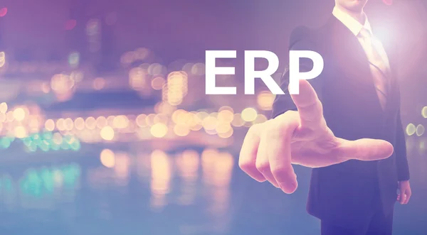 Concepto ERP con empresario — Foto de Stock