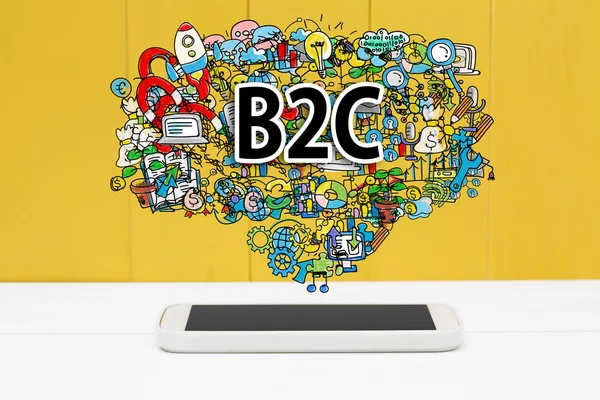 B2c concept met smartphone — Stockfoto