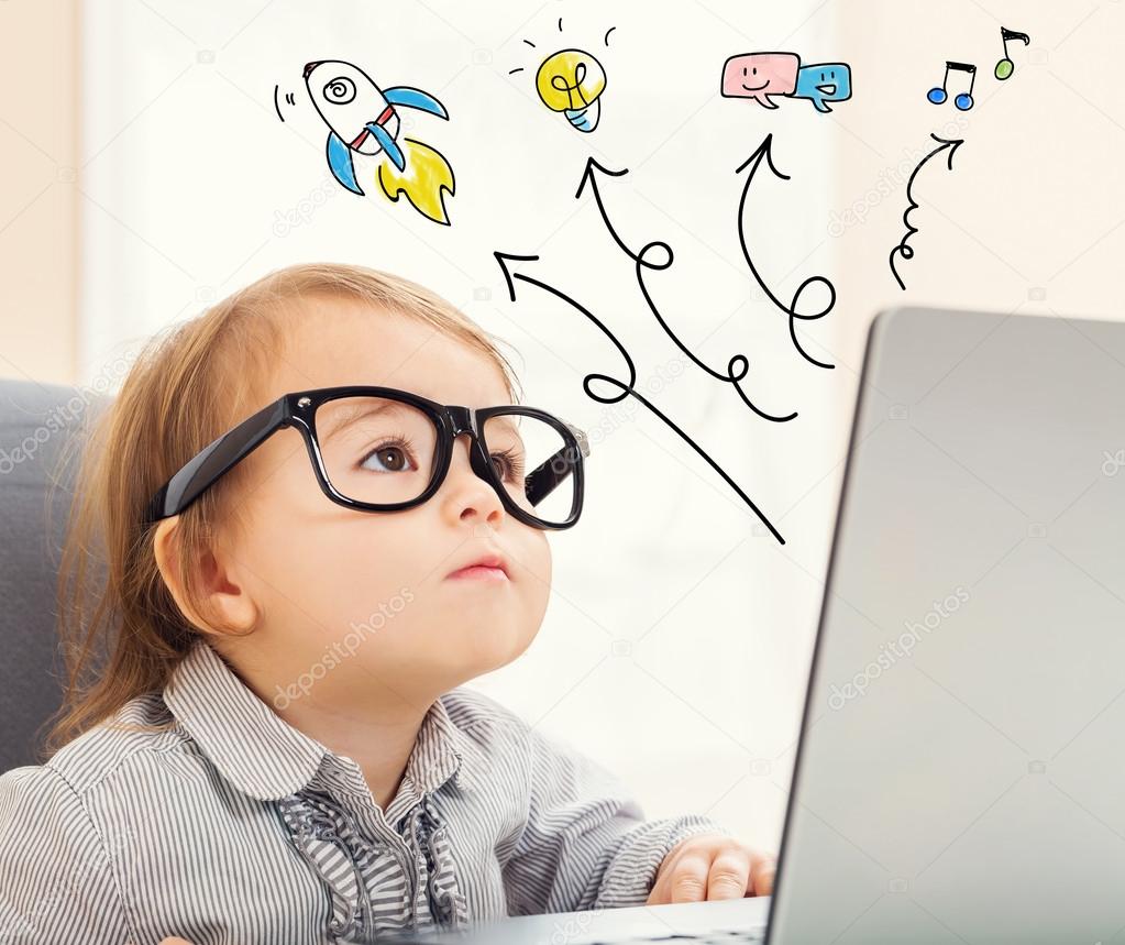 Smart girl cartoon Stock Photos Smart girl cartoon Stock Photos