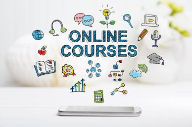 Online Kurslar kavramı ile smartphone 