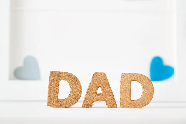 Tema celebración del día del padre con cartas de corcho papá — Foto de Stock