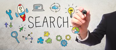 İşadamı çizim arama kavramı