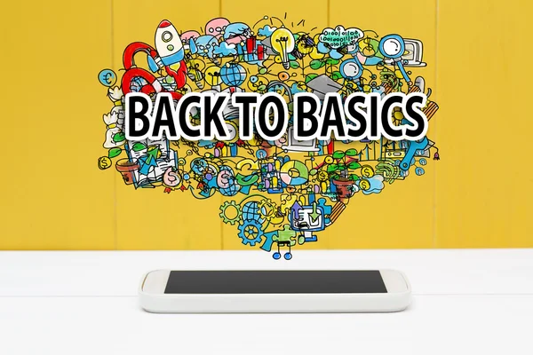 Back To Basics koncept med smartphone — Stockfoto