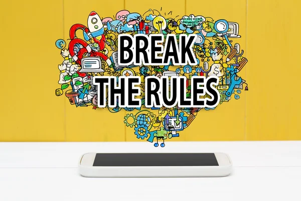 브레이크는 규칙 컨셉 스마트폰 — 스톡 사진