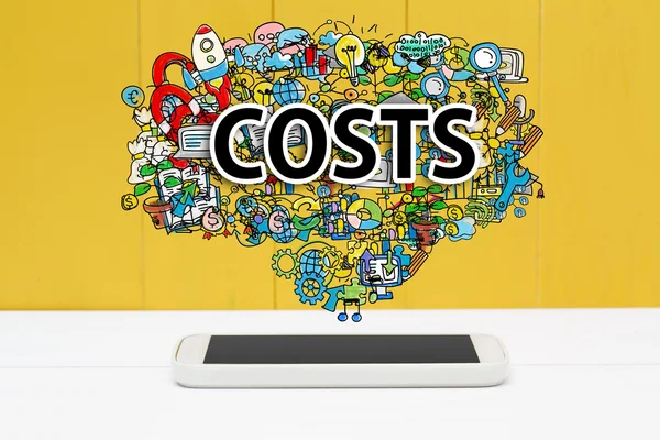 Concetto di costi con smartphone — Foto Stock