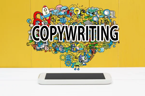 Copywriting concept met smartphone — Stockfoto