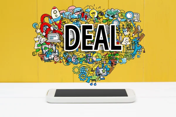 Deal concept met smartphone — Stockfoto