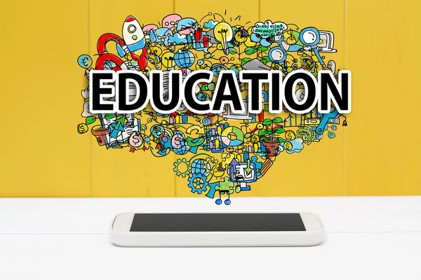 Education concept with smartphone — Stock Photo, Image