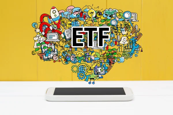Concetto ETF con smartphone — Foto Stock
