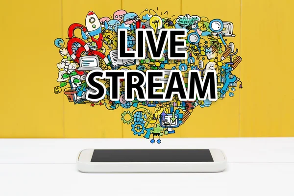 Live Stream concept met smartphone — Stockfoto