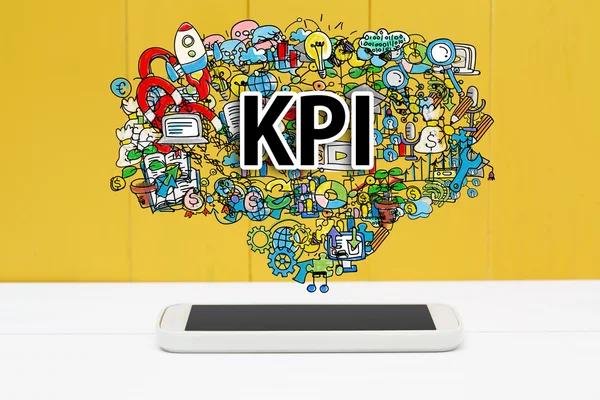 Concepto KPI con smartphone —  Fotos de Stock