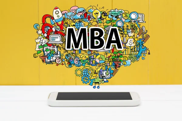 Concepto MBA con smartphone — Foto de Stock