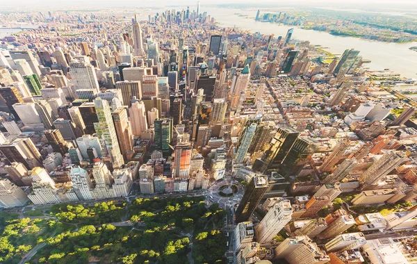 Vue aérienne de Columbus Circle et Central Park à New York — Photo