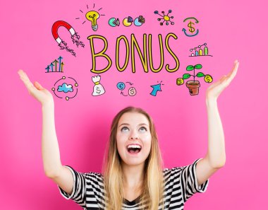 Genç kadın ile bonus kavramı