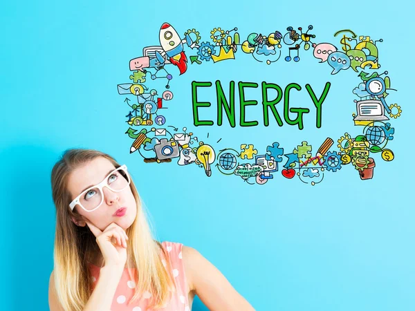 若い女性とエネルギーの概念 — ストック写真