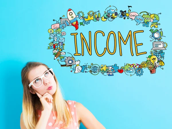 Inkomen concept met jonge vrouw — Stockfoto