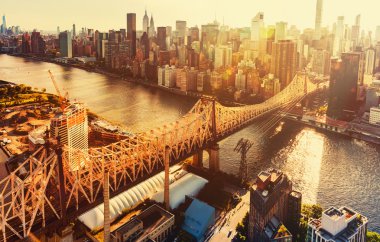 Doğu Nehri New York City Queensboro Köprüsü