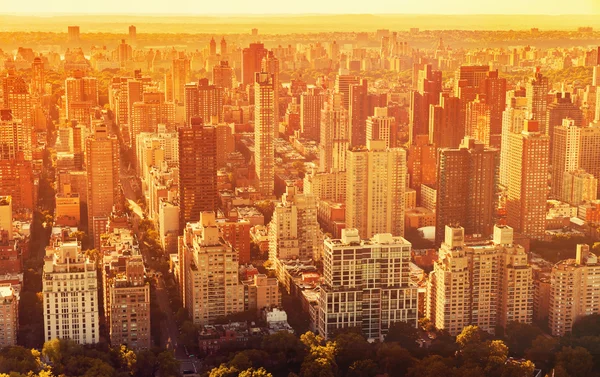 Luchtfoto van de new york city skyline — Stockfoto