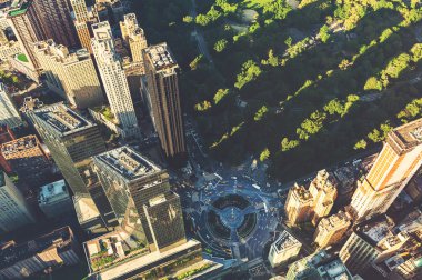 Havadan görünümü Ny City Central Park ve Columbus Circle