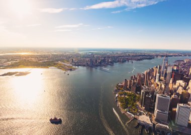 aşağı manhattan new york şehrinin havadan görünümü