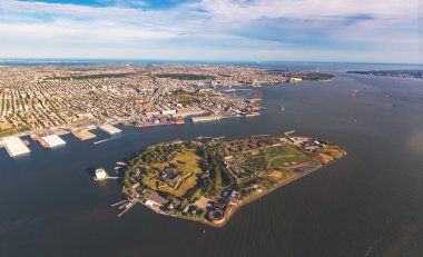 Brooklyn ile valilerin adanın havadan görünümü 