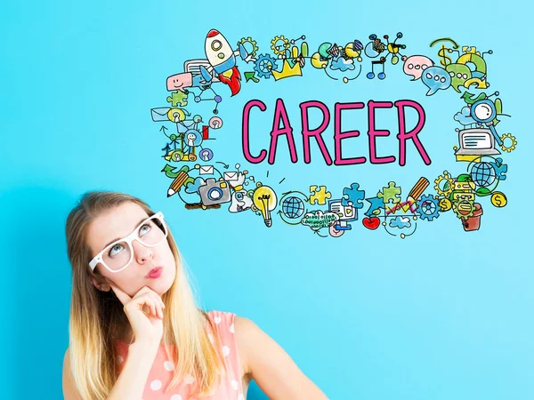 Career concept with young woman — Stock Photo, Image