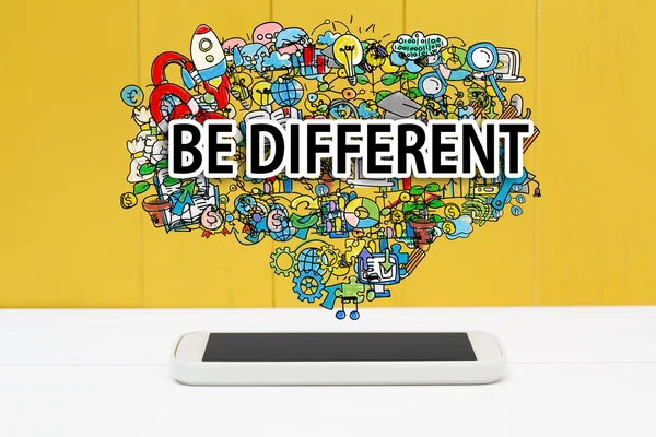 Be Different concept with smartphone