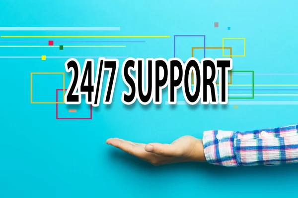 24-7 Concept de support avec main — Photo