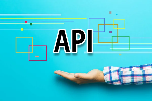 Concepto API con mano — Foto de Stock