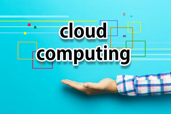 Concepto de computación en nube con mano —  Fotos de Stock