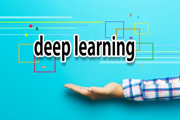 Deep Learning Konzept mit der Hand — Stockfoto