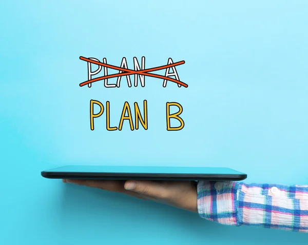 Plan B koncept med en tablett — Stockfoto