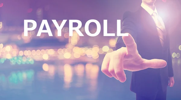 Payroll concept met zakenman — Stockfoto