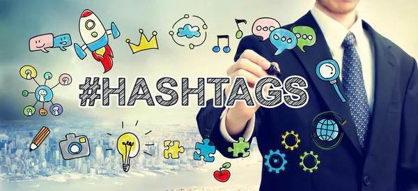 Empresário desenho conceito Hashtags — Fotografia de Stock