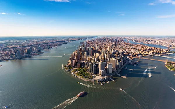 Vista aérea de Lower Manhattan New York City — Fotografia de Stock