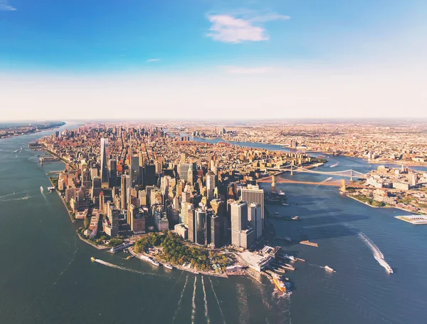 Flygfoto av nedre manhattan new york city — Stockfoto