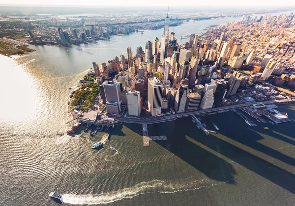 Vista aérea de Lower Manhattan New York City — Fotografia de Stock