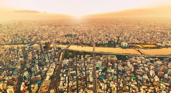 Vista aérea del extenso paisaje urbano de Tokio —  Fotos de Stock