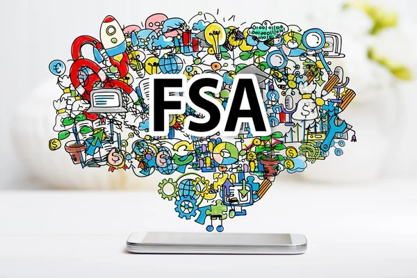 Концепция FSA со смартфоном — стоковое фото