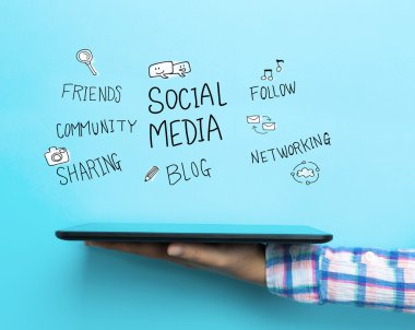 Bir tablet ile sosyal medya birçok kavramı