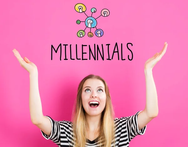 Millennials-Konzept mit junger Frau — Stockfoto