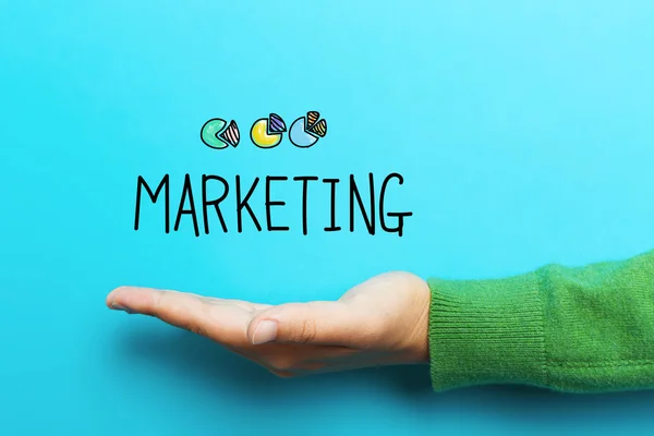 Concetto di marketing con mano — Foto Stock