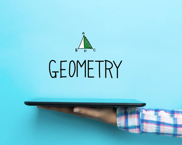 Geometriekonzept mit Tablet — Stockfoto