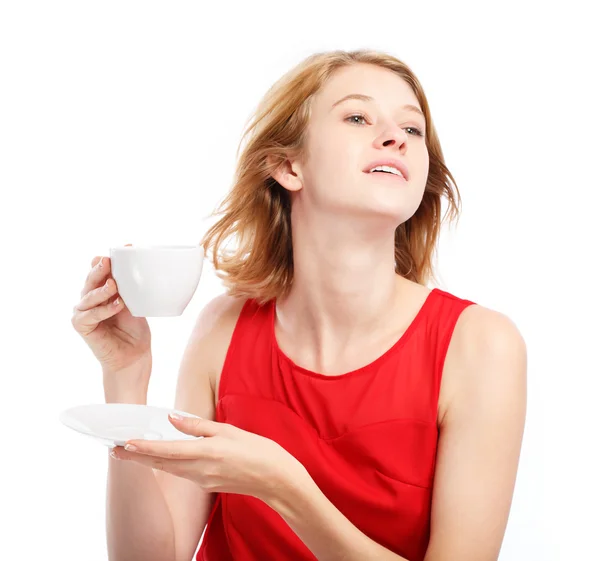 Mujer bebiendo café — Foto de Stock