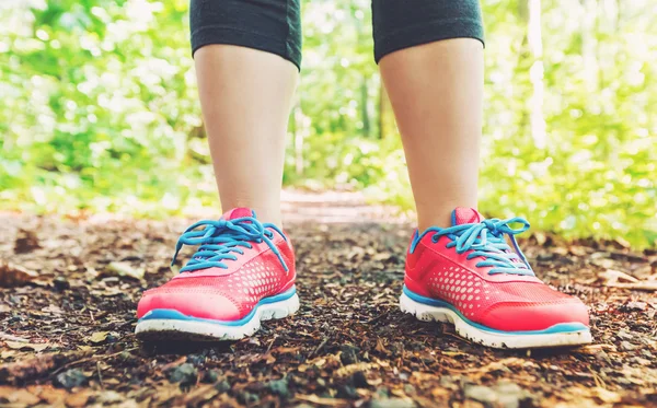 Runner on forest trail — Stock Photo, Image