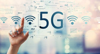 Elle düğmeye basılı 5G ağı