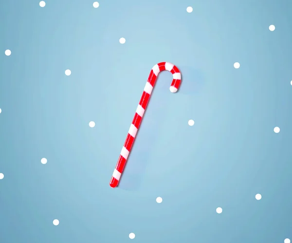 Christmas candy cane overhead view — Stock Photo, Image