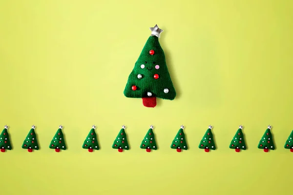 Christmas cushion trees overhead view — Stock Photo, Image